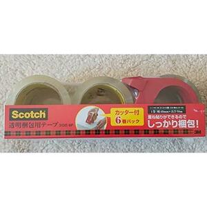 ３M スコッチ 透明梱包用テープ 限定セット カッター付 6巻パック 幅48ｍｍ×長さs50ｍｍ
