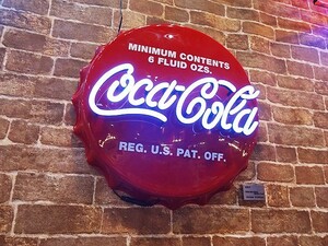 【全国送料無料】コカ・コーラ　LEDネオンサイン（ボトルキャップ） ■ アメリカン雑貨 アメリカ雑貨 ネオン管 アメリカンダイナー