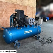 福井▲岩田塗装機工業 エアーコンプレッサー SP-15P タンク容量 80L 最大圧力 1.1Mpa 三相200V 2馬力 小型圧縮機 iwata 中古品_画像1