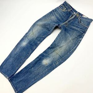 ラングラー ☆ Wrangler m190629 テーパード スリム デニム パンツ ジーンズ 32 インディゴ 最高の色落ち♪ アメカジ 定番 古着MIX■Ja3615