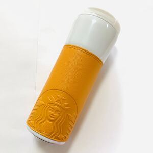 韓国 スタバ タンブラー フェイクレザー スリーブ 473ml タンブラー