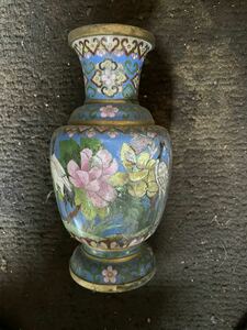 中国 七宝焼 高さ 中国美術 古玩 花瓶 古美術 鳥文 骨董 コレクション