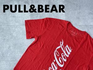 ☆送料無料☆ PULL＆BEAR プルアンドベア USA直輸入 古着 半袖 コカ・コーラ Tシャツ メンズ L レッド トップス 中古 即決