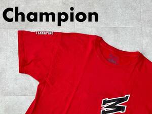 ☆送料無料☆ Champion チャンピオン USA直輸入 古着 半袖 カレッジ メリーランド大学 テラピンズ Tシャツ メンズ L レッド トップス 中古