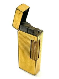 G291-A24-112 dunhill ダンヒル ローラー ガスライター ゴールドカラー 喫煙具 火花有 ①◎