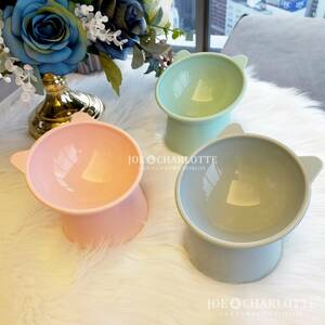[3 point ] high capacity cat dog hood bowl pet tableware bite bait inserting watering bait plate all three color 