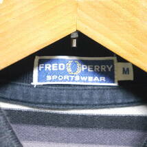 F26 □ FRED PERRY □ フレッドペリー　ポロシャツ　グレー/ボーダー系　中古　サイズＭ_画像7