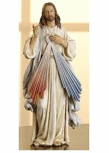 神の慈悲 イエス・キリスト 彫像 高さ約24ｃｍ/ カトリック教会 祭壇 洗礼 福音 聖書（輸入品