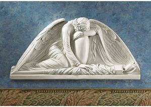 西洋彫刻 泣いている天使の壁 彫像ペディメント 壁彫刻/ 建築壁装飾オーナメント 洋風装飾 貴賓室（輸入品