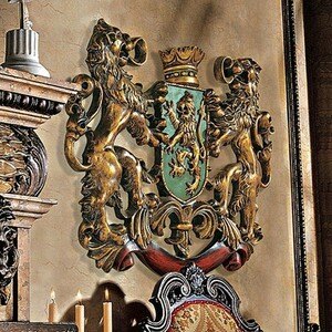 イングランド 王家のライオン 紋章 壁彫刻 英国王室 彫像/ エジンバラ/スコットランド クラウン[輸入品