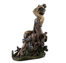 アールヌーボー夢見る乙女の像-ブロンズ風 美しい花の女性彫刻-アルフォンスミュシャ作彫像（輸入品_画像2