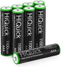 HiQuick 電池 単4 充電式 単4充電池 ニッケル水素電池1100mAh 8本入り ケース2個付き 約1200回使用可能 単_画像1