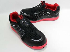 25.0cm red / black light weight safety shoes man dam safety #767 circle . maru go