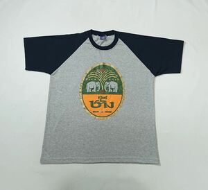 TeAm TWO // 半袖 プリント Tシャツ・カットソー (グレー×濃紺) サイズ F (L〜LL程度)