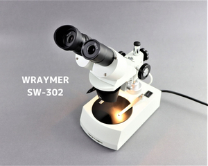 【照明付 美品】 WRAYMER レイマー 双眼実体顕微鏡 SW-302 変倍式 WF 20/40倍 生物顕微鏡用 標本作り 昆虫 草花 動物 植物 観察 006FEHE22