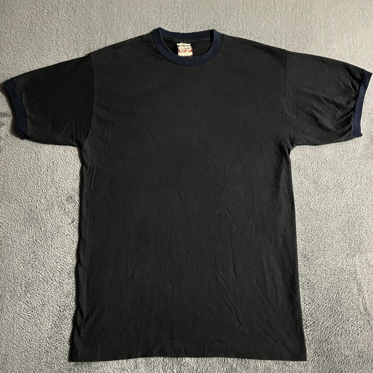 Old Stussy 黒タグ Tシャツ リンガー ビンテージ ワンポイント-