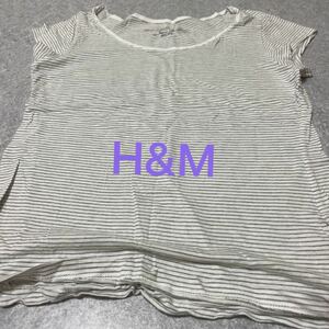 H&MレディースTシャツ 白ボーダー