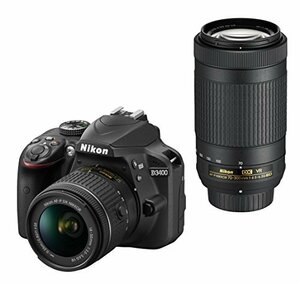 Nikon デジタル一眼レフカメラ D3400 ダブルズームキット ブラック D3400WZ(未使用品)