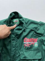 ★レア Castrol Racing メンズ XL 緑 グリーン つなぎ オールインワン / カストロール レーシング 作業着 ツナギ 整備士 自動車_画像4