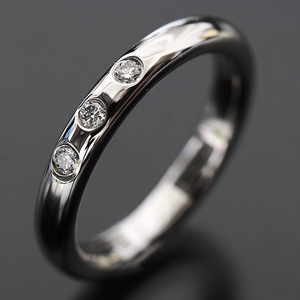 ティファニー 指輪/リング 7号 プラチナ ダイヤモンド 3P クラシック pt950 Tiffany D8317