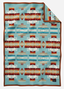  prompt decision! pen dollar ton PENDLETON chief josefk rib baby blanket MADE IN USA AQUA