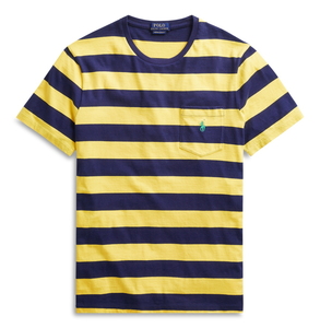 即決！送料無料 Polo RalphLauren ポロ ラルフローレン ボーダーTシャツ カスタム スリムフィット YELLOW/NAVY　M