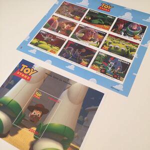 【送料無料】未使用 トイストーリー海外切手シート2枚セット ポスト ウッディバズライトイヤー ピクサー ToyStory アニメ ディズニーdisney