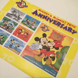 ○【送料無料】未使用 1995年 ミッキーマウス 70周年限定 切 手 シ ー ト ポ ス ト 復刻版 mickey ディズニー disney