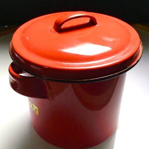 昭和レトロ ホーロー 1.3L 容器 琺瑯 シュガーポット キャニスター