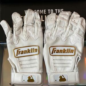 (新品)Franklin CFX Pro バッティンググローブ Sサイズ フランクリン 野球 革手 バッテ グラブ ホワイト ゴールド 限定