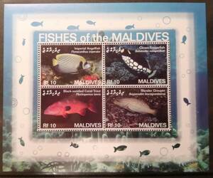 モルディブ 魚(4種小型シート) MNH 