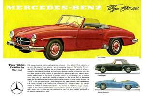 *1960 год. автомобиль реклама Mercedes * Benz 190SL 1