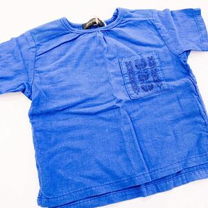 【新品未使用】Granny Branket グラニーブランケット 110cm Tシャツ 半袖 半袖シャツ ブルー 青 刺繍 ポケット おしゃれ かわいい 夏