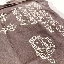 【新品未使用】 RIO リオ 80cm Tシャツ こげ茶 ダークブラウン 車 標識 刺繍 英字 ポケット 接触冷感 UVカット 吸水速乾 抗菌 半袖 綿100%_画像3