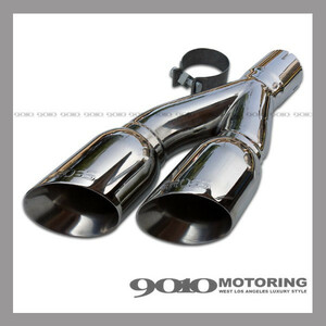 [CROSS] all-purpose SUS304 dual muffler chip / tail pipe . cut .en Boss Logo 