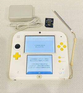 ニンテンドー2DS スーパーマリオパック ホワイトイエロー 本体動作品 送料無料 付属品付き