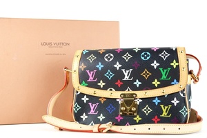 【超美品】LOUIS VUITTON ヴィトン ソローニュ モノグラム マルチカラー ショルダーバッグ ブラック【JJ45】