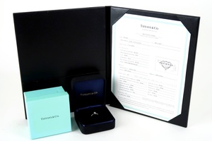 【超美品】TIFFANY&Co. ティファニー ダイヤリング PT950 プラチナ 0.19CT 指輪 8号 48 鑑定書付き 新品仕上げ【IO57】