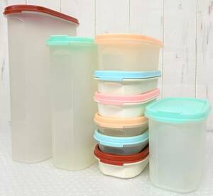 TUPPERWARE タッパーウェア ＊MMだ円 楕円 ドリンク 飲料 保存容器 ＊9点 食品 食料 フード 保存 料理 キッチン キーパー ストッカー