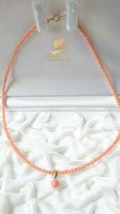 K18ps.@.. peach .. pendant necklace 