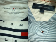 即戦力2着セットTOMMY HILFIGERビッグロゴフラッグTシャツ&爽やかストライプシャツS正規トミーヒルフィガー半袖ワンポイント刺繍フラッグ_画像2