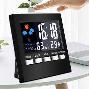 【匿名配送】置き時計 　置時計　照明機能付き 湿度計 温度計 天気予報　目覚まし時計　便利　早起き　健康　デジタル