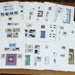 中国切手1990年1991年分20Pリーフ付き未使用大量まとめ