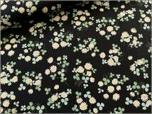 mets★5m*綿麻シーチング*spring flower*シロツメクサ*black*2D_画像1