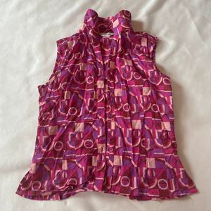 ラフィアブルー Raffia Blu ノースリーブ　シャツ　Mサイズ/検索：レディース/服/上衣/女性/M/袖なし　ピンク