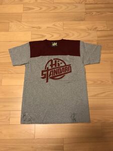 着用2度程☆Hi-Standard／ハイスタンダード・ハイスタ サイズL 半袖フットボールTシャツ BIGロゴ入.2トーン切替T 会場限定品 横山健 ライブ