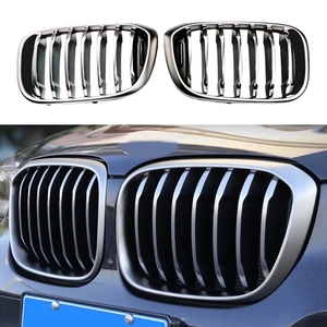  mat chrome gray. front hood,bmw x4 g02 x3 g01 2018-2020. compatibility. exist Kido knee grill. exchange, front bumper,2 piece 