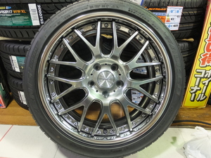 【中古セット】18インチ　タイヤ ホイール　ウェッズ マーベリック 709M　8.0J-18　5/112　+50　ファルケン アゼニス FK510　ゴルフ6/7等