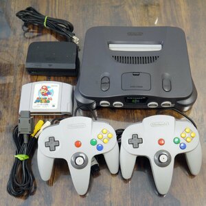 ジャンク品・保管品 任天堂 Nintendo 64 ニンテンドー NUS-001 本体 コントローラー 2個 ソフト1本付き スーパーマリオ 通電OK