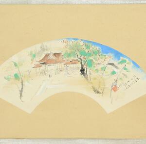 Art hand Auction [Reproduktion] ◆ Mitsuho Sano ◆ Hioki-Schrein ◆ Kunsthandwerk ◆ Handkoloriert ◆ Präfektur Nagano ◆ Taschenbuch ◆ Hängerolle ◆ k695, Malerei, Japanische Malerei, Landschaft, Fugetsu
